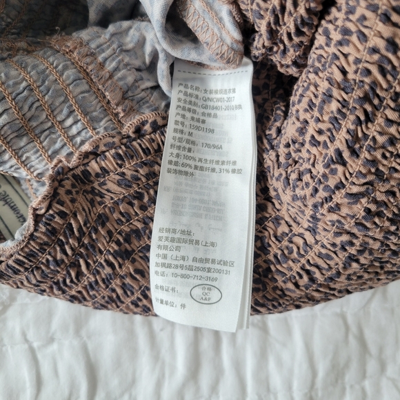 Abercrombie & Fitch Leopard Cinch Top Jumpsuit M EUC Ankle Wide Leg Lightweight - Picture 16 of 16